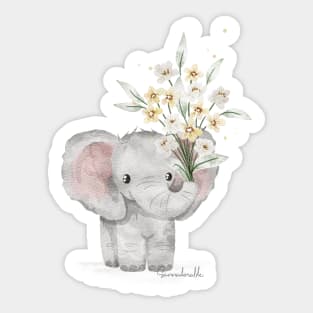 Bouquet Elephant Sticker